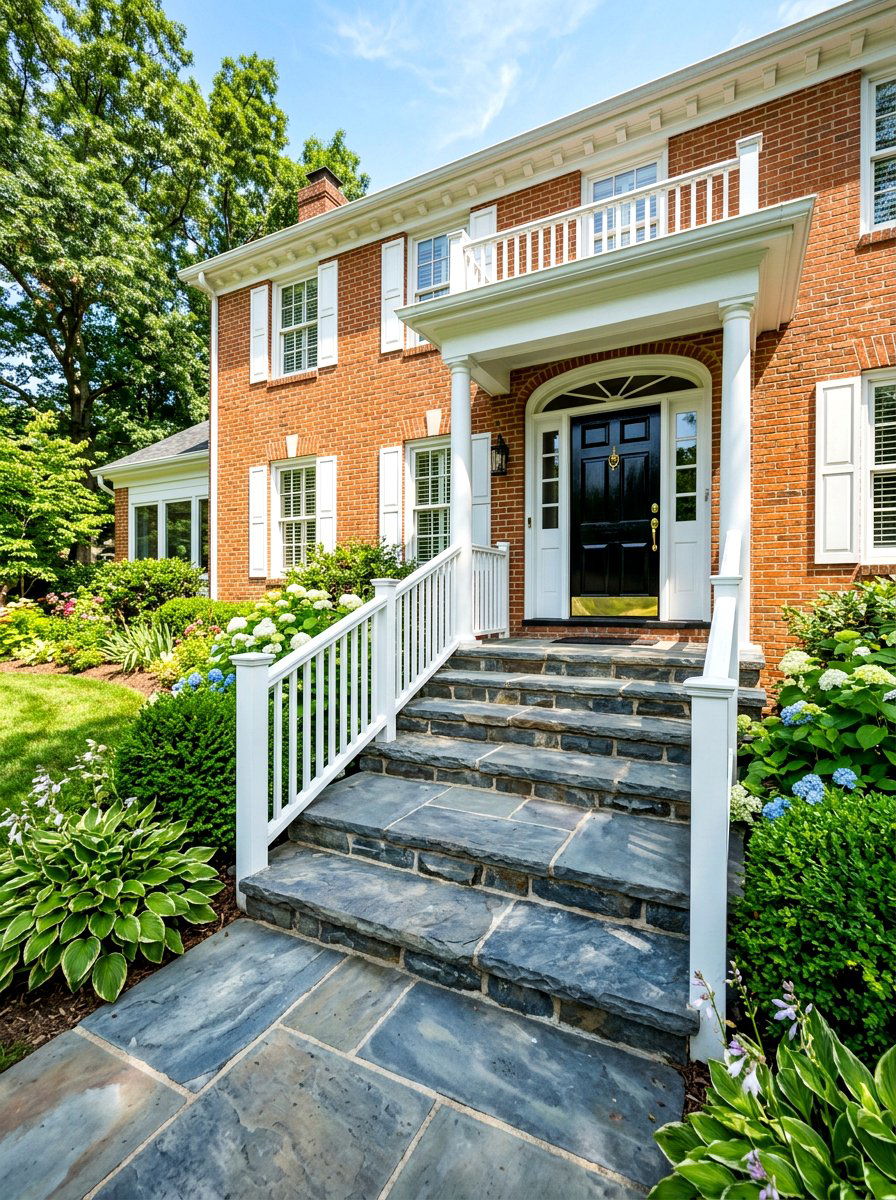 Bluestone Entryway Stairs - 30 front steps makeover ideas