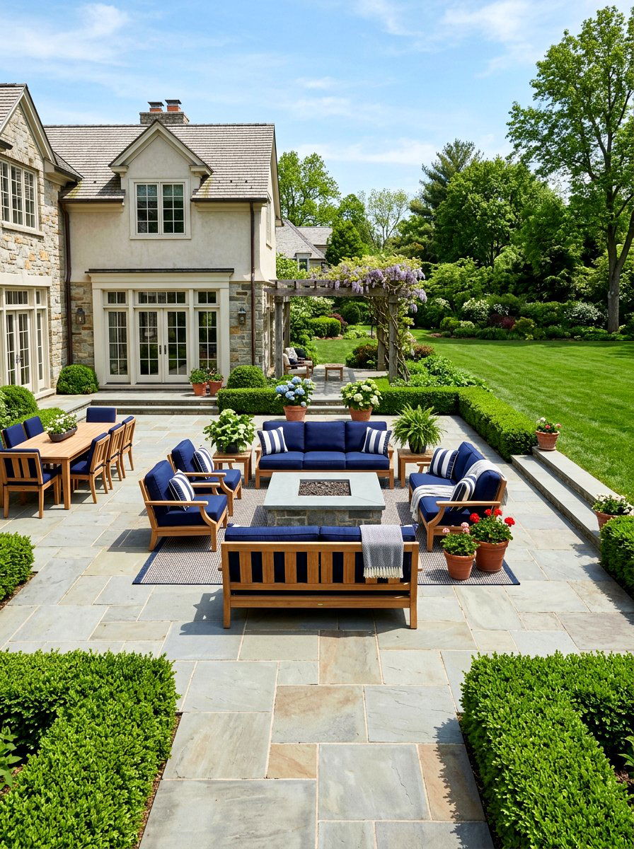 Bluestone Patio Design - 30 Hamptons backyard ideas