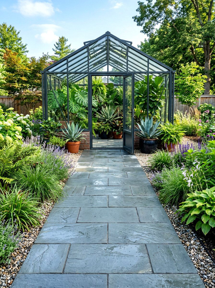 Bluestone Paver - 30 greenhouse path ideas