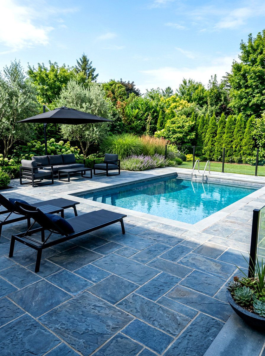 Bluestone Pool Deck - 30 pool deck ideas