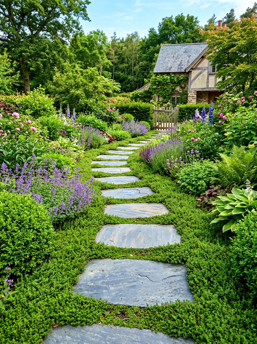 Bluestone Stepping Stone - 30 stepping path backyard ideas