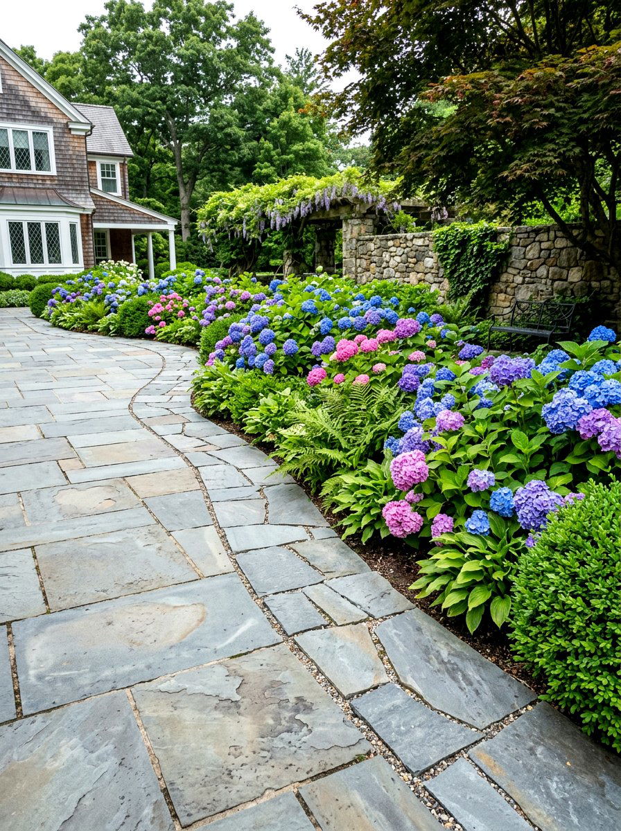 Bluestone patio border - 30 paver garden border ideas