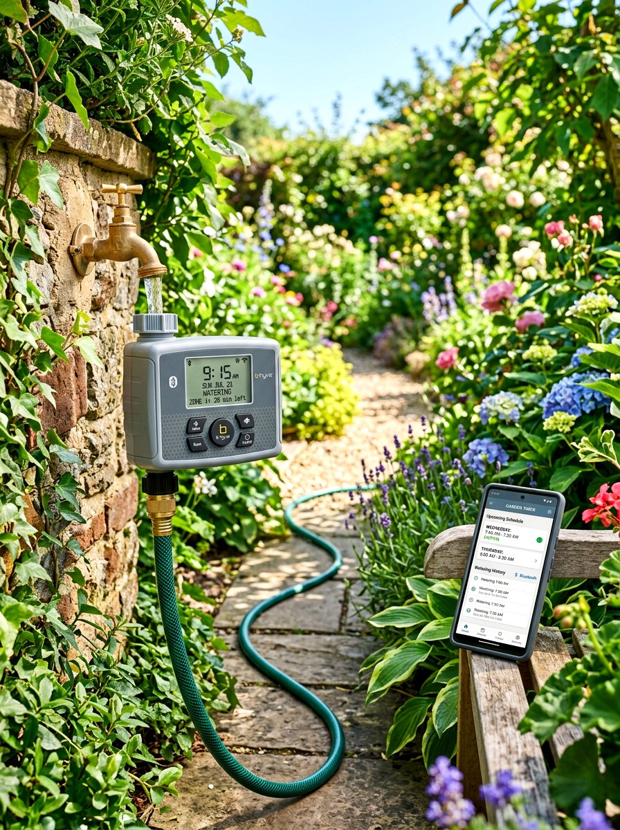 Bluetooth Water Timer - 30 herb garden watering ideas