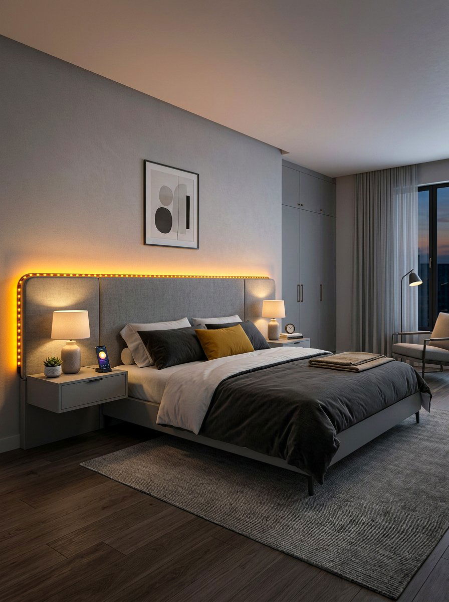 Bluetooth light strip - 30 circadian bedroom lighting ideas