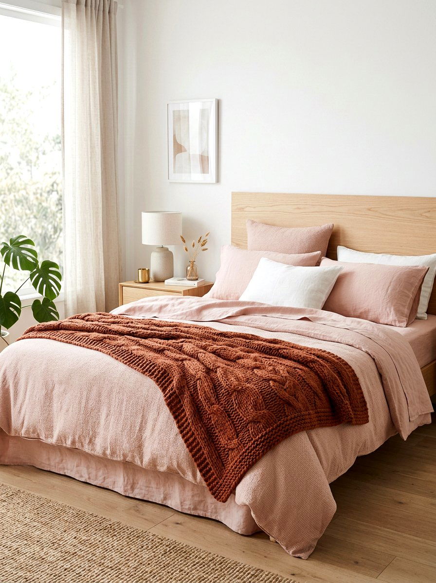 Blush Linen Sheets - 30 clay and blush bedroom ideas