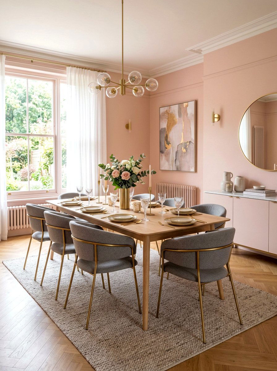 Blush Pink Dining Room - 30 dining room color ideas