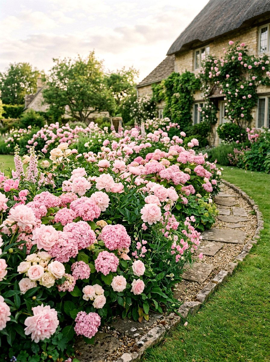 Blush Pink Flower Bed - 30 flower bed color ideas