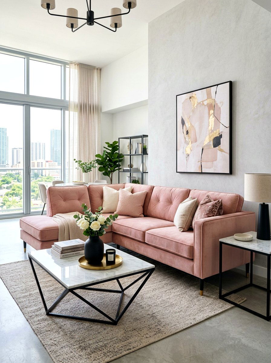 Blush Pink Velvet Sofa - 30 velvet sofa ideas