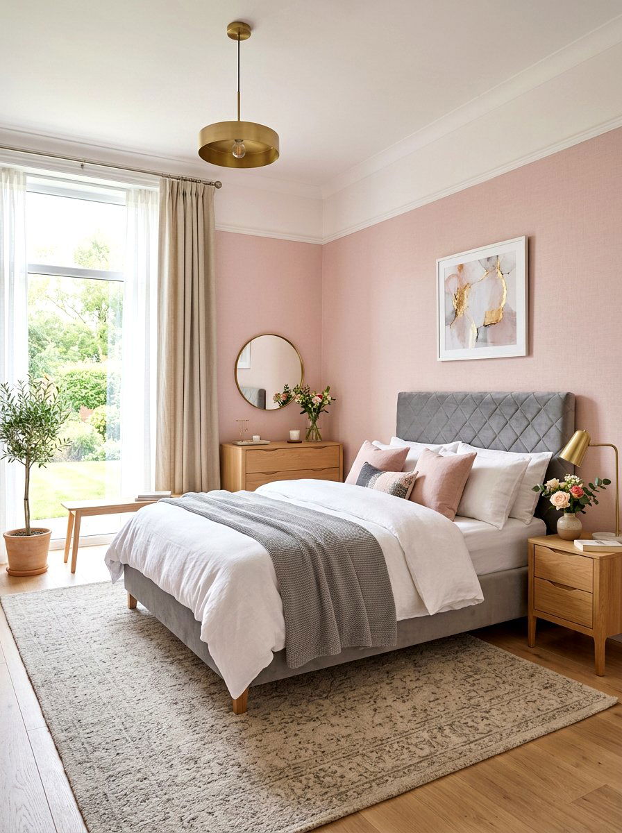 Blush Pink Walls - 30 romantic bedroom ideas