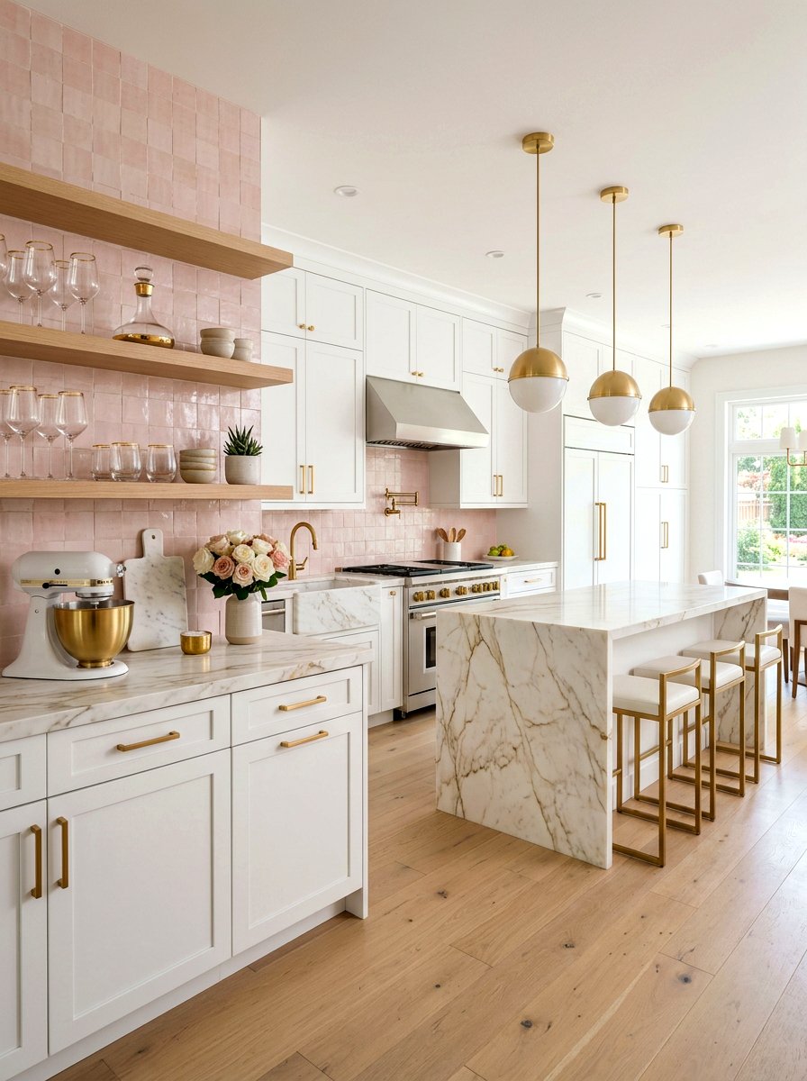 Blush and gold kitchen - 30 blush and gold decor ideas