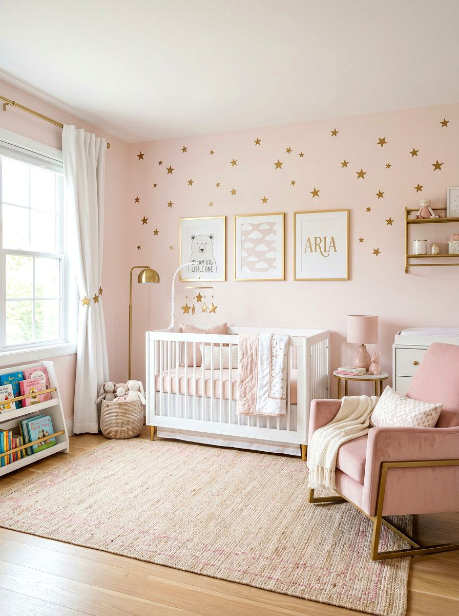Blush and gold nursery - 30 blush and gold decor ideas