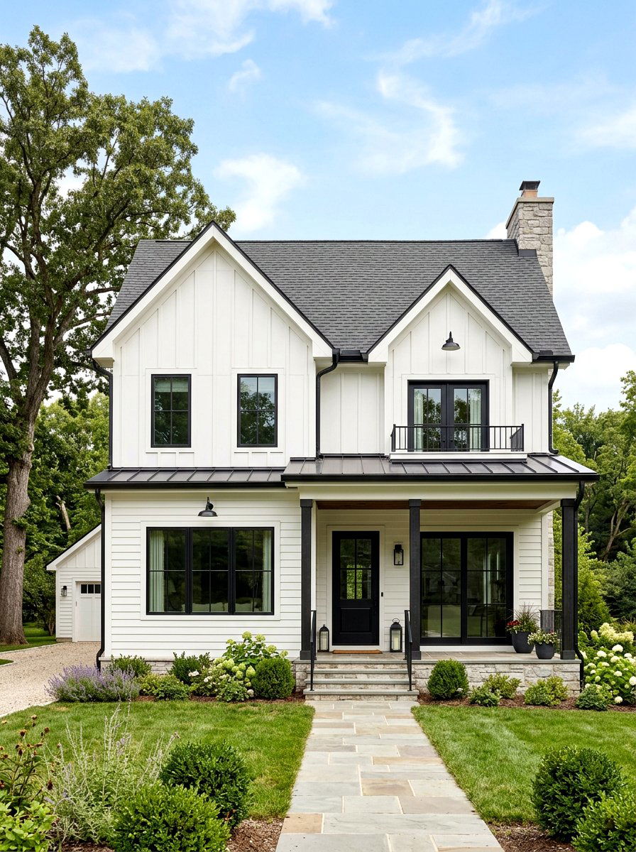 Board And Batten With Lap Siding - 30 modern farmhouse exterior ideas