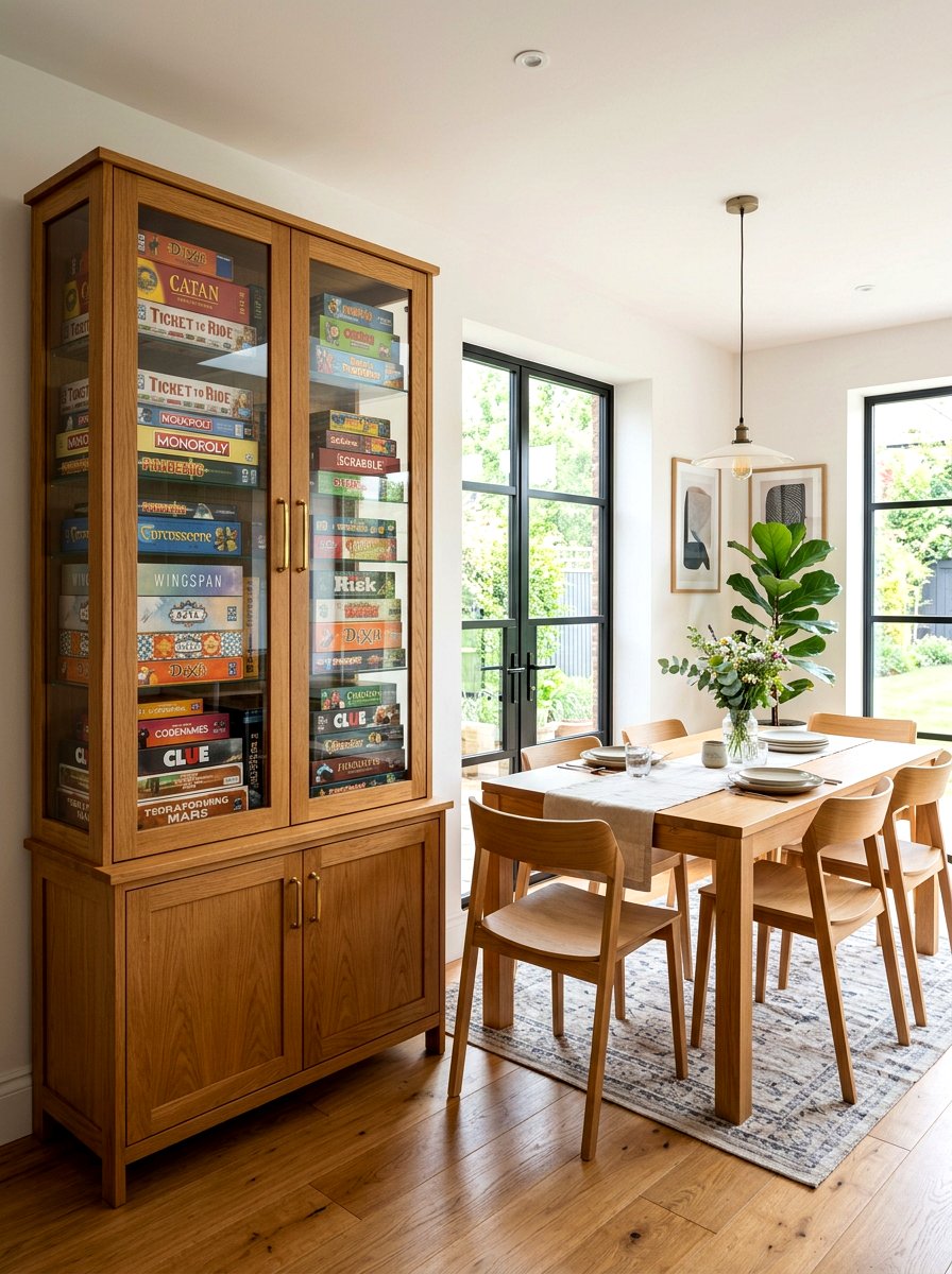 Board Game Cabinet - 30 analog home decor ideas