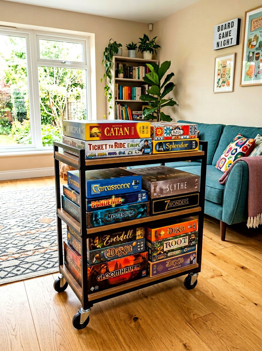Board Game Rolling Cart - 30 rolling cart storage ideas
