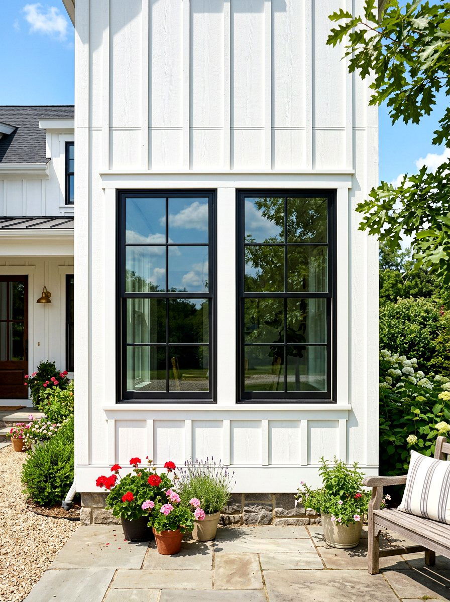 Board and batten window casing - 30 board and batten exterior trim ideas