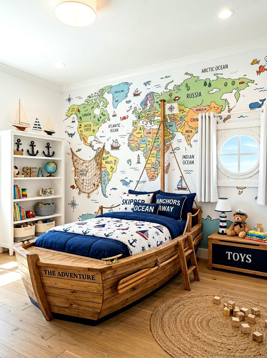 Boat Bed Frame - 30 nautical bedroom ideas