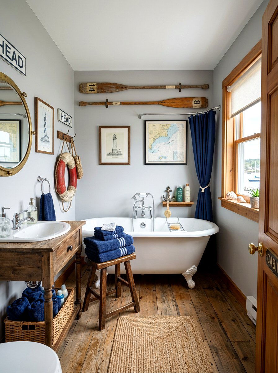 Boat paddle bathroom - 30 nautical bathroom ideas
