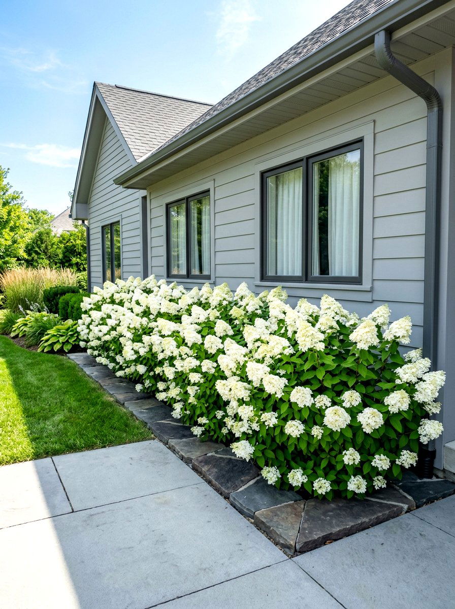 Bobo hydrangea compact hedge - 30 hydrangea hedge ideas