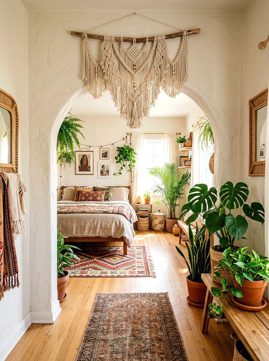 Bohemian Arched Bedroom Entrance - 30 arched doorway ideas