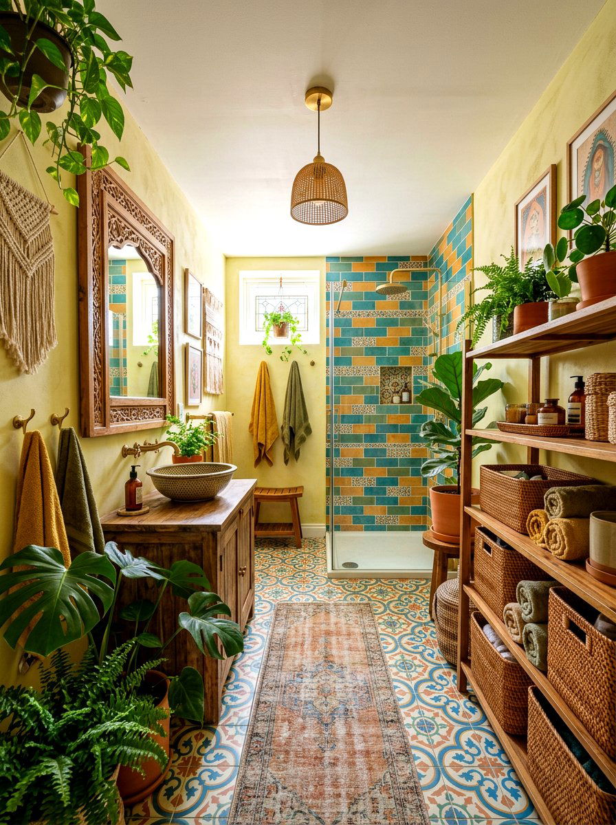 Bohemian Basement Bathroom - 30 basement bathroom ideas