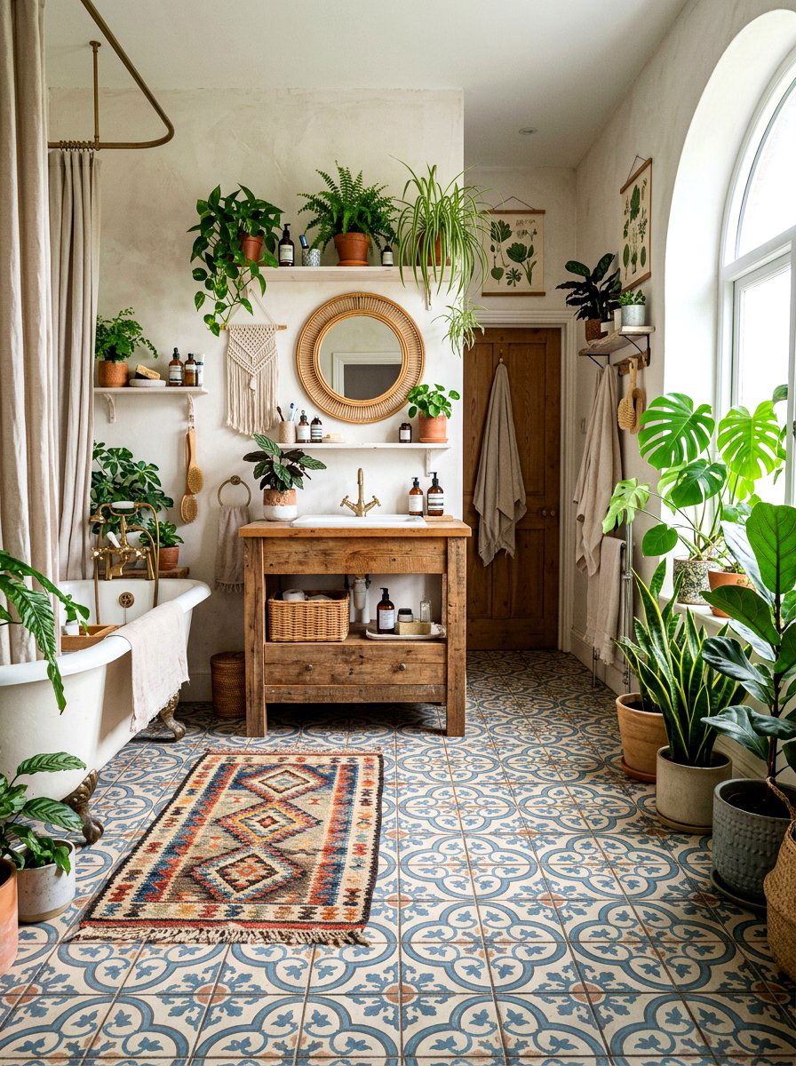 Bohemian Bathroom Dark Grout - 30 dark grout bathroom ideas