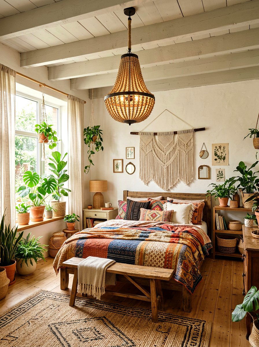 Bohemian Beaded Wood Chandelier - 30 statement chandelier ideas