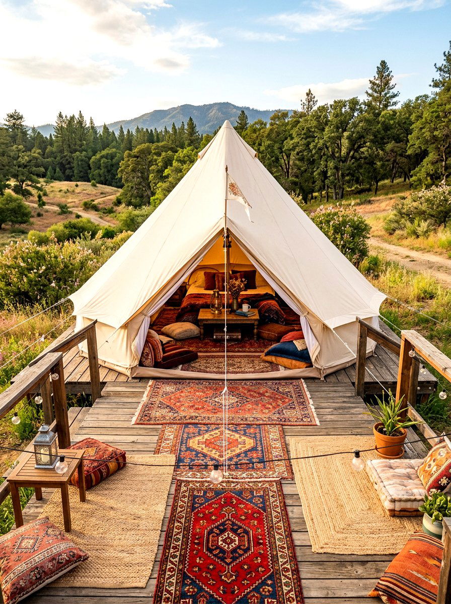 Bohemian Bell Tent - 30 cozy backyard room ideas