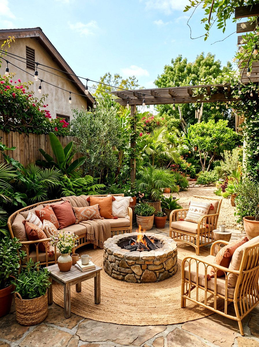 Bohemian Brown Patio - 30 brown room decor ideas
