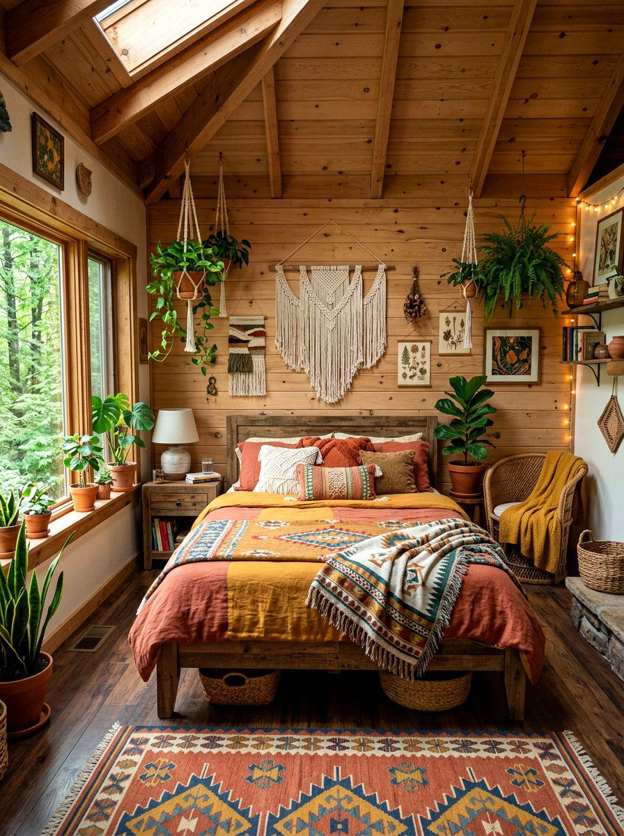 Bohemian Cabin Bedroom - 30 cabin bedroom ideas
