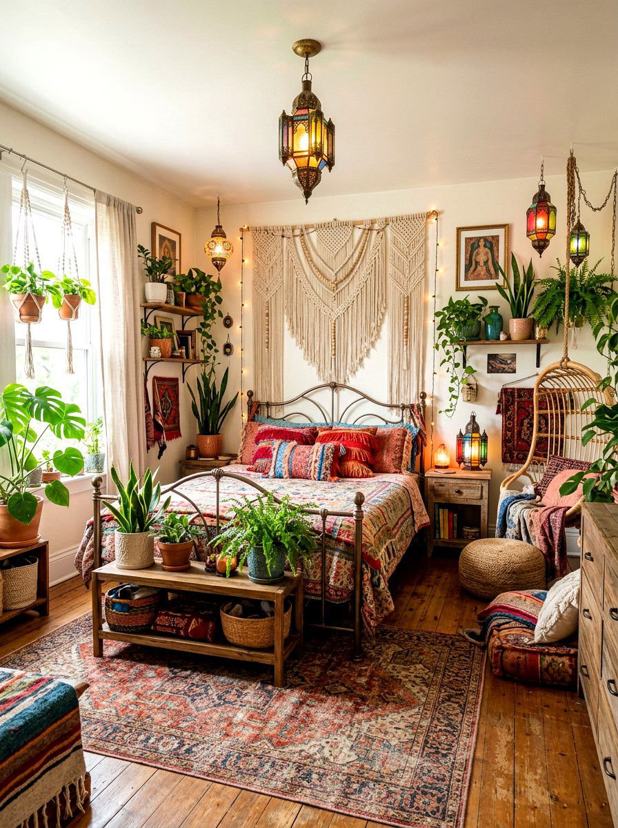 Bohemian Chic Bedroom - 30 romantic hotel bedroom ideas
