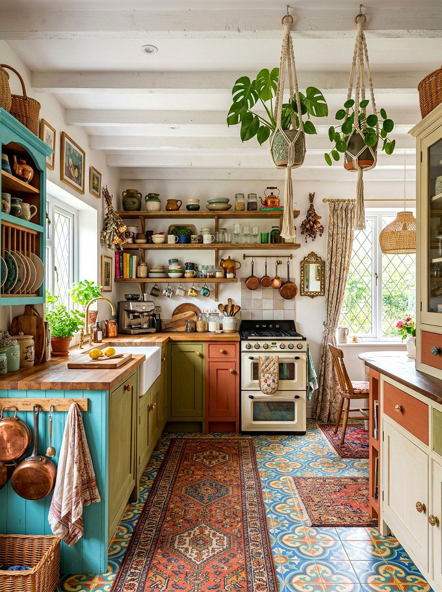 Bohemian Cottage Kitchen - 30 small cottage kitchen ideas