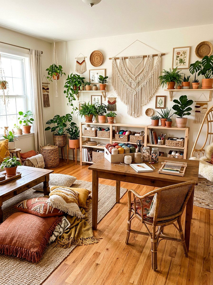 Bohemian Craft Room - 30 craft room ideas
