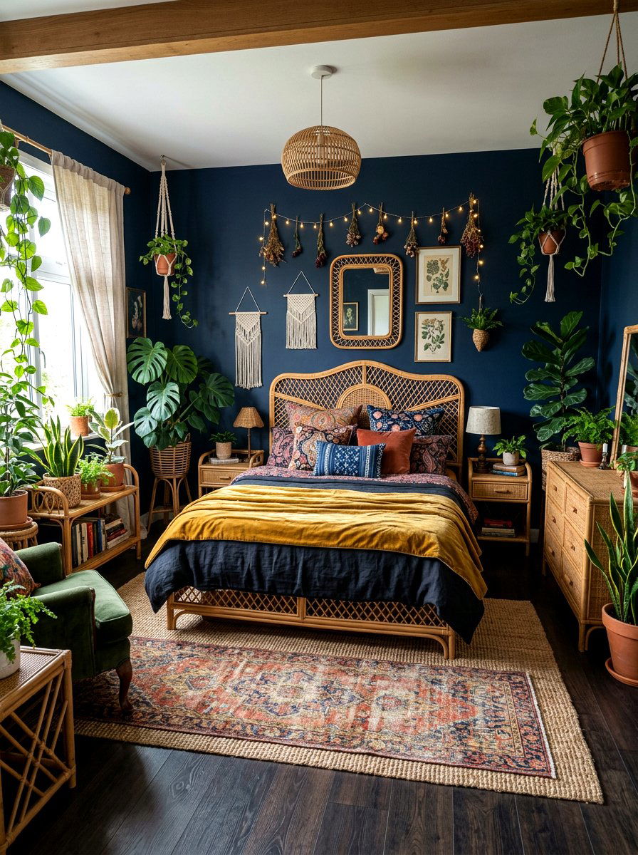 Bohemian Dark Romantic Bedroom - 30 dark romantic bedroom ideas