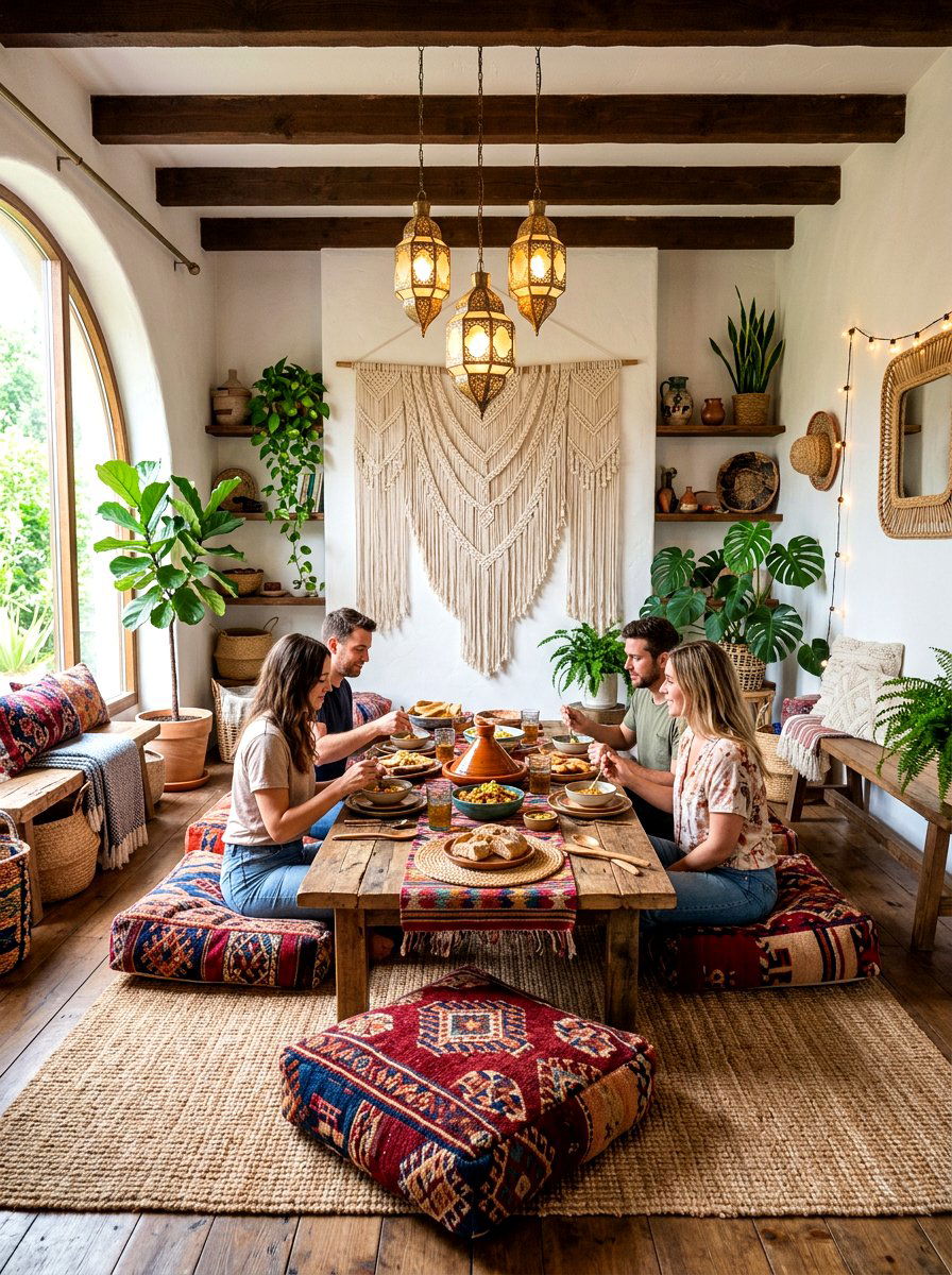 Bohemian Dining Room - 30 romantic dinner room ideas