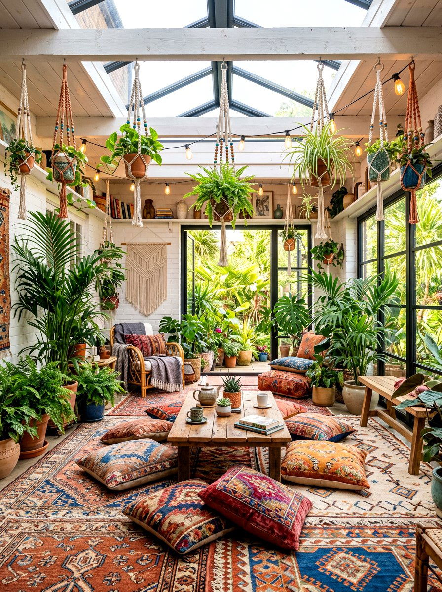 Bohemian Enclosed Patio - 30 enclosed patio garden ideas