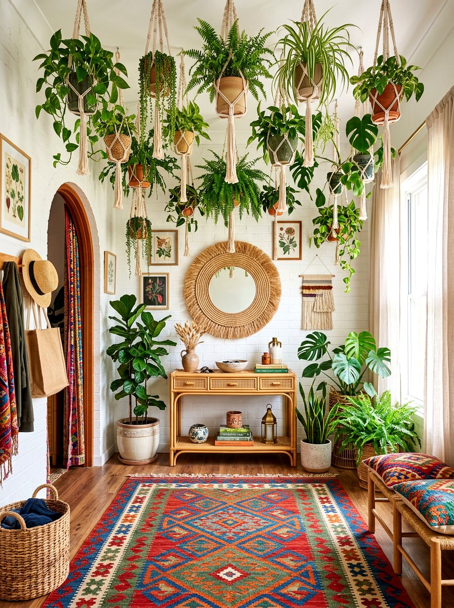 Bohemian Entryway Plants - 30 classic entryway ideas