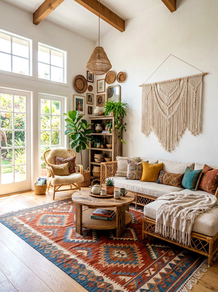 Bohemian Family Room - 30 family room decor ideas