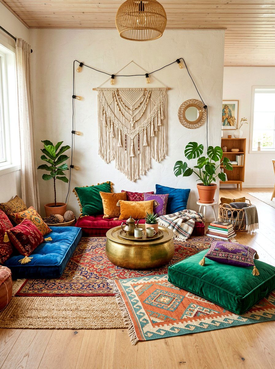 Bohemian Floor Seating - 30 intimate patio ideas