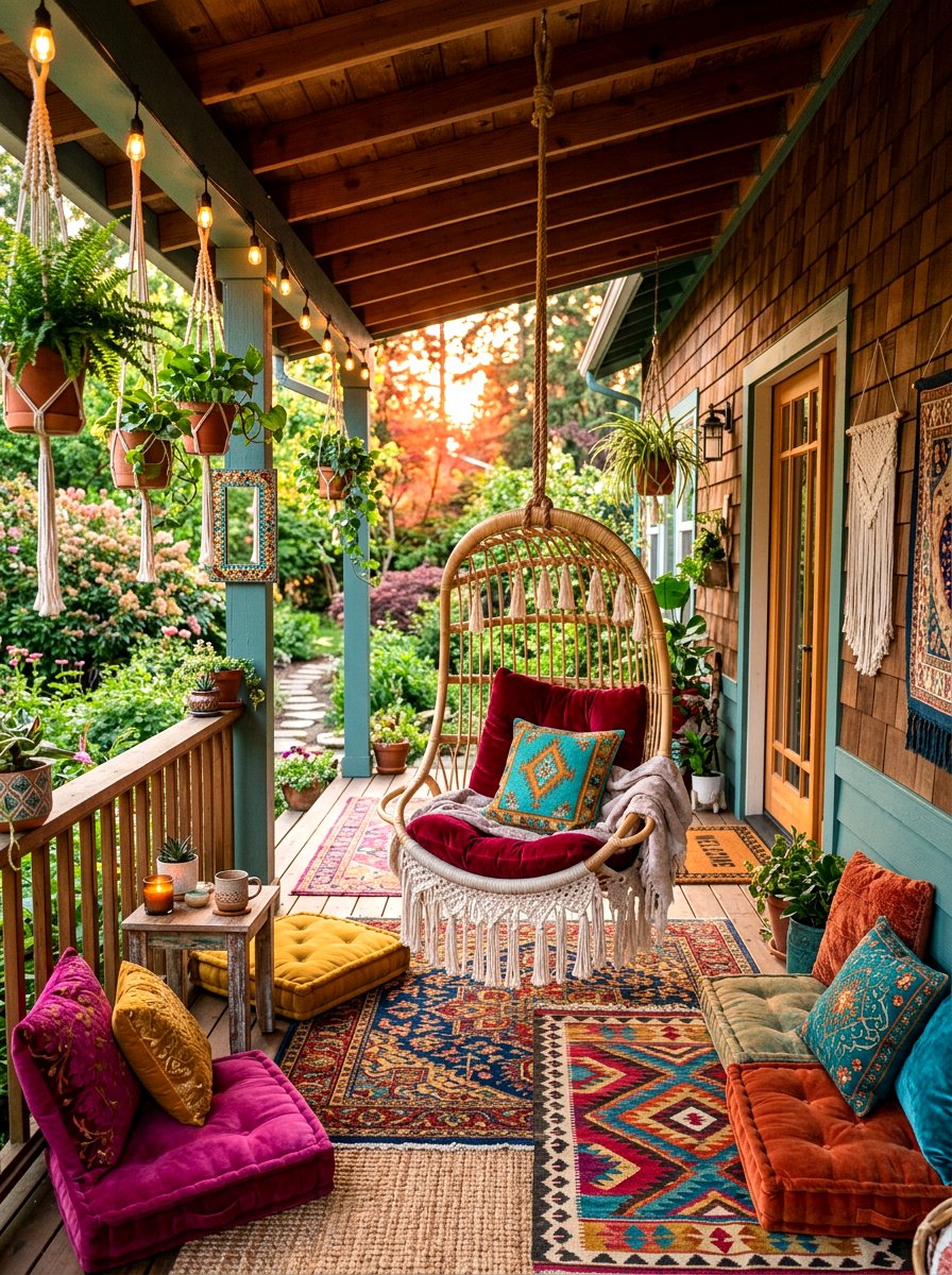 Bohemian Front Porch - 30 front porch entry ideas