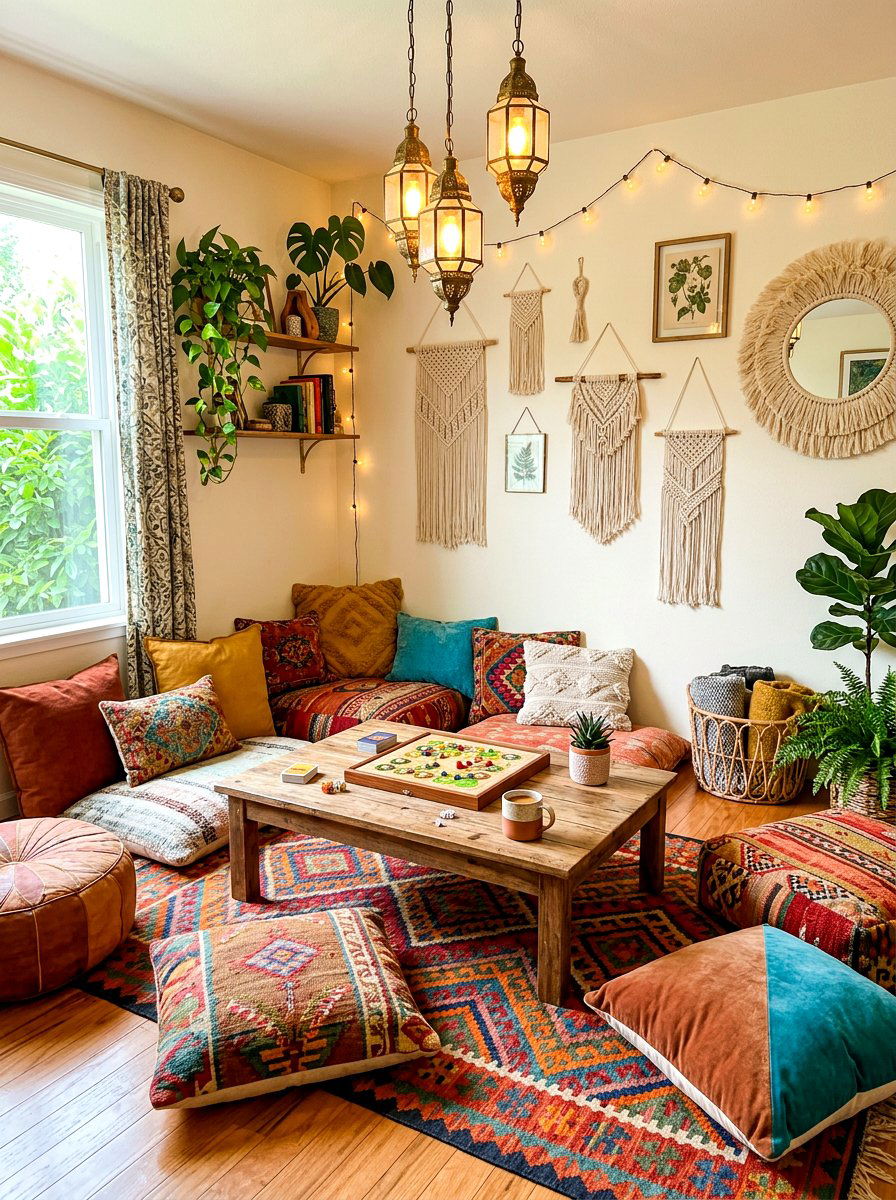 Bohemian Game Area - 30 game room ideas