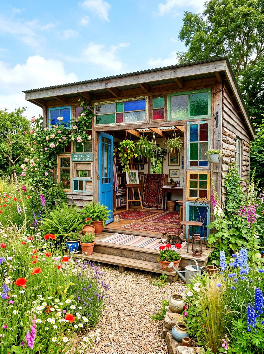 Bohemian Garden Studio - 30 backyard studio shed ideas