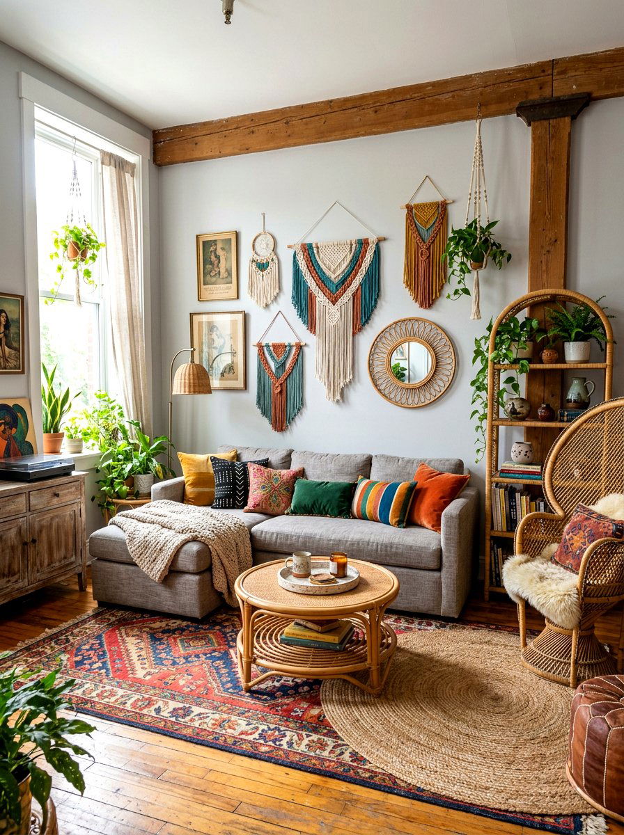 Bohemian Gray Living Room - 30 gray living room ideas