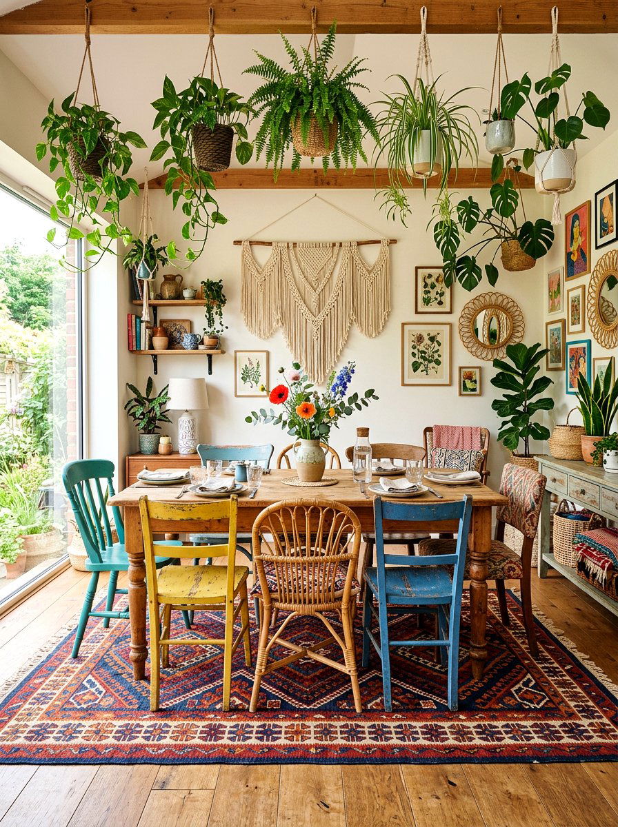 Bohemian Inspired Dining Room - 30 elegant dining room ideas