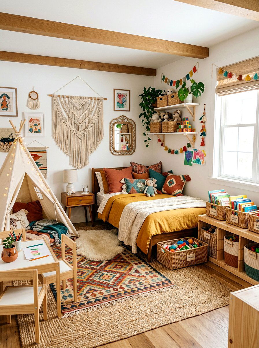 Bohemian Kids Room - 30 small playroom ideas