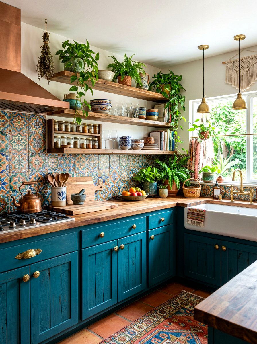 Bohemian Kitchen Brass Hardware Accents - 30 brass kitchen hardware ideas