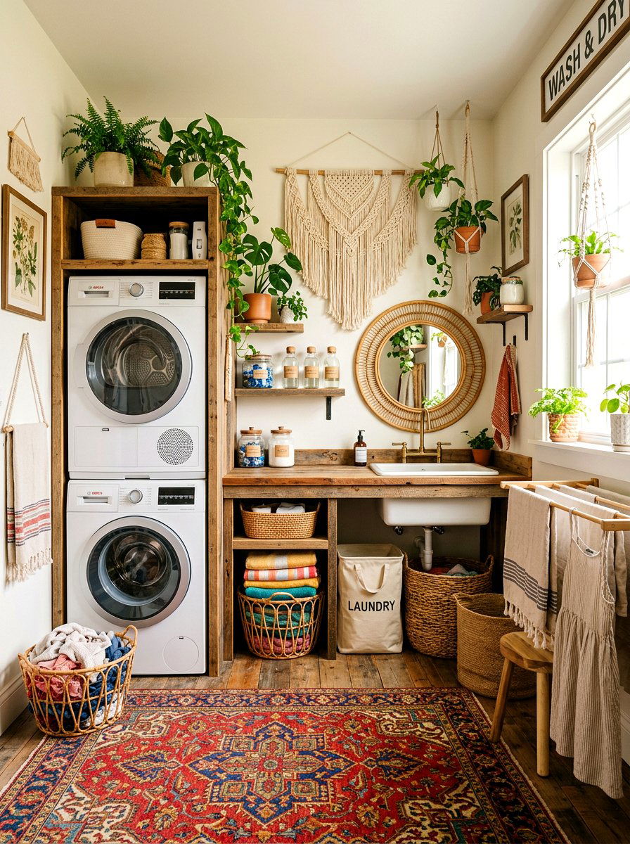 30 Stacked Washer Dryer Ideas for Compact Laundry Upgrades