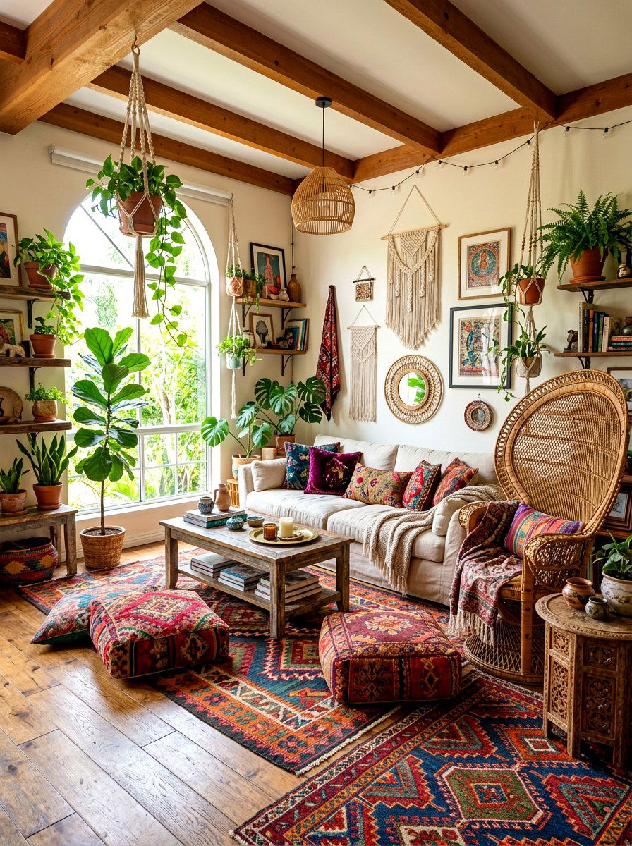 Bohemian Living Room - 30 cozy living room ideas
