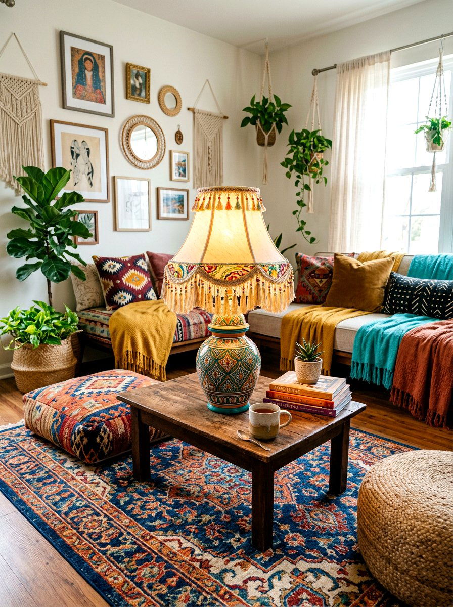 Bohemian Living Room Table Lamp - 30 lamp styling ideas