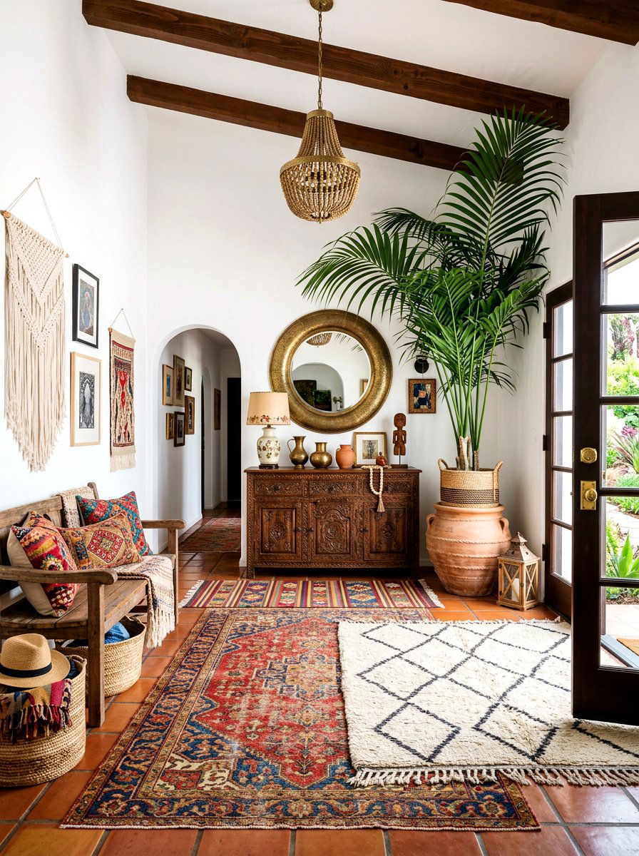 Bohemian Luxury Entryway - 30 luxury entryway styling ideas