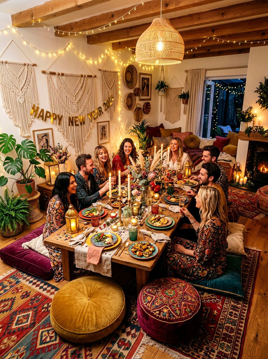 Bohemian New Year dining room - 30 New Year dining room ideas